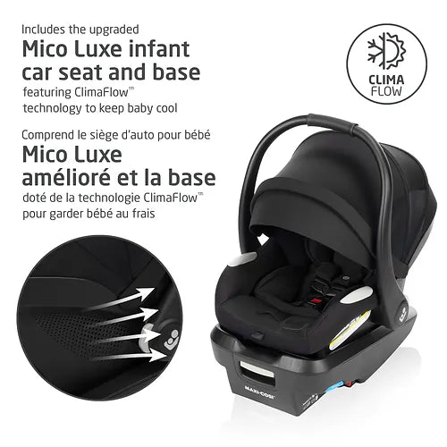 Maxi Cosi Zelia Luxe Travel System - Hope Black